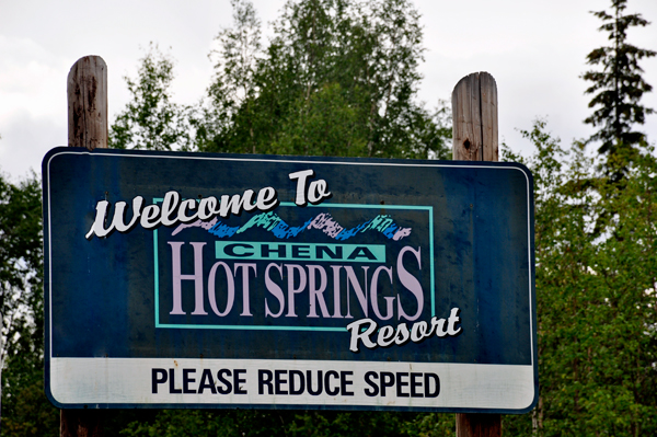 Welcome to Chena Hot Springs sign